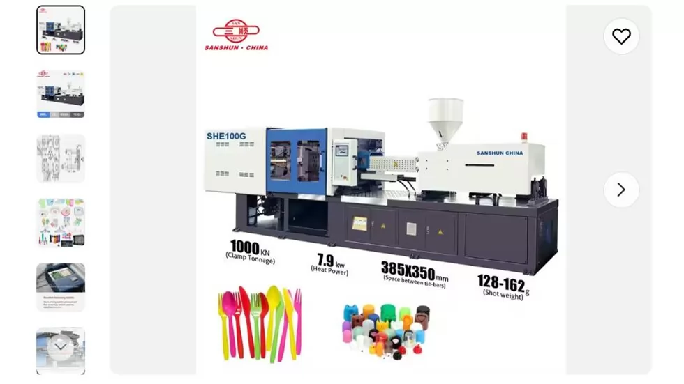 100 Tons Plastic Spoon Injection Molding Machine